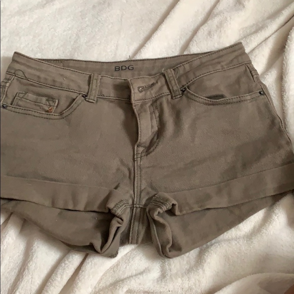 Green BDG shorts.